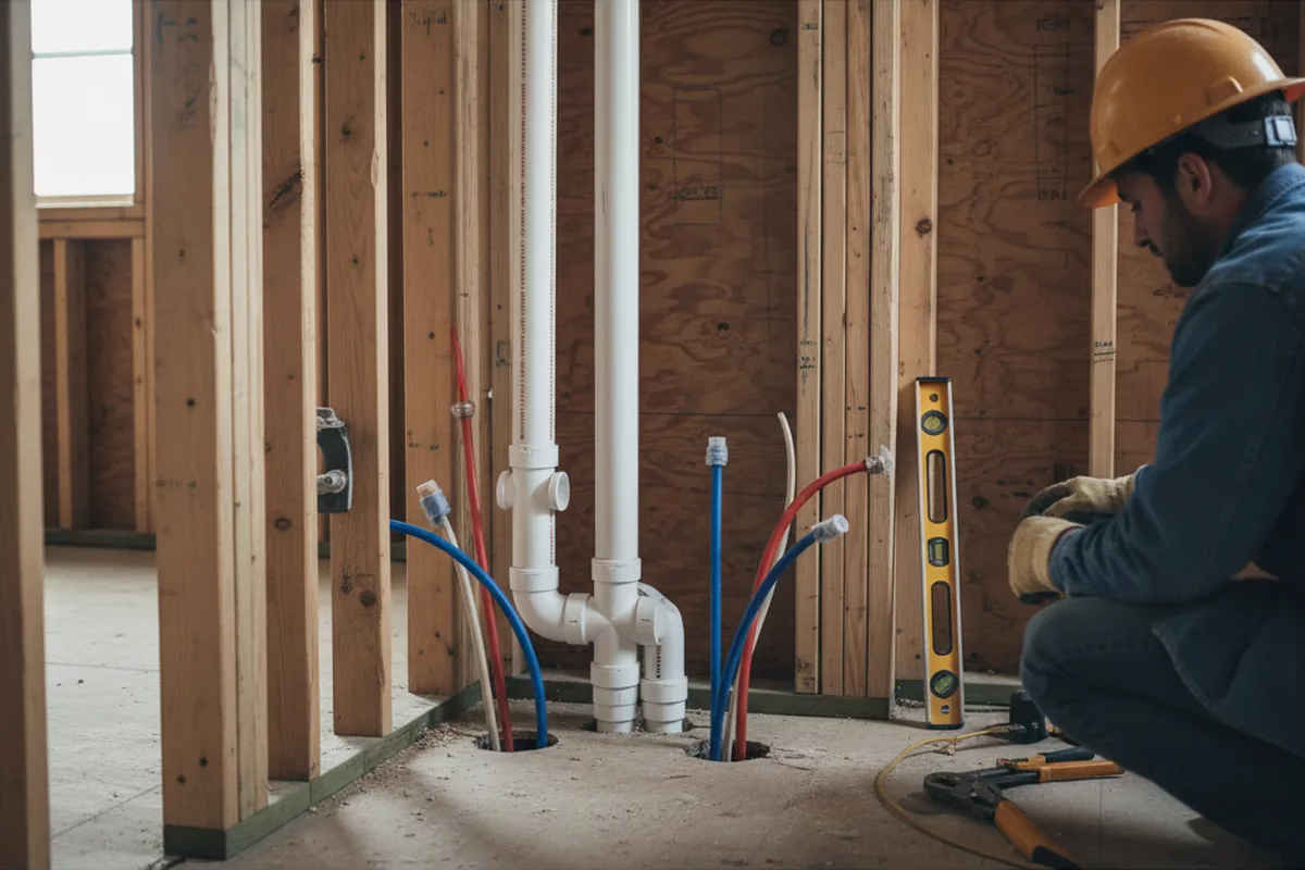 Drain and supply rough-in during Drain Cleaning in Keansburg
