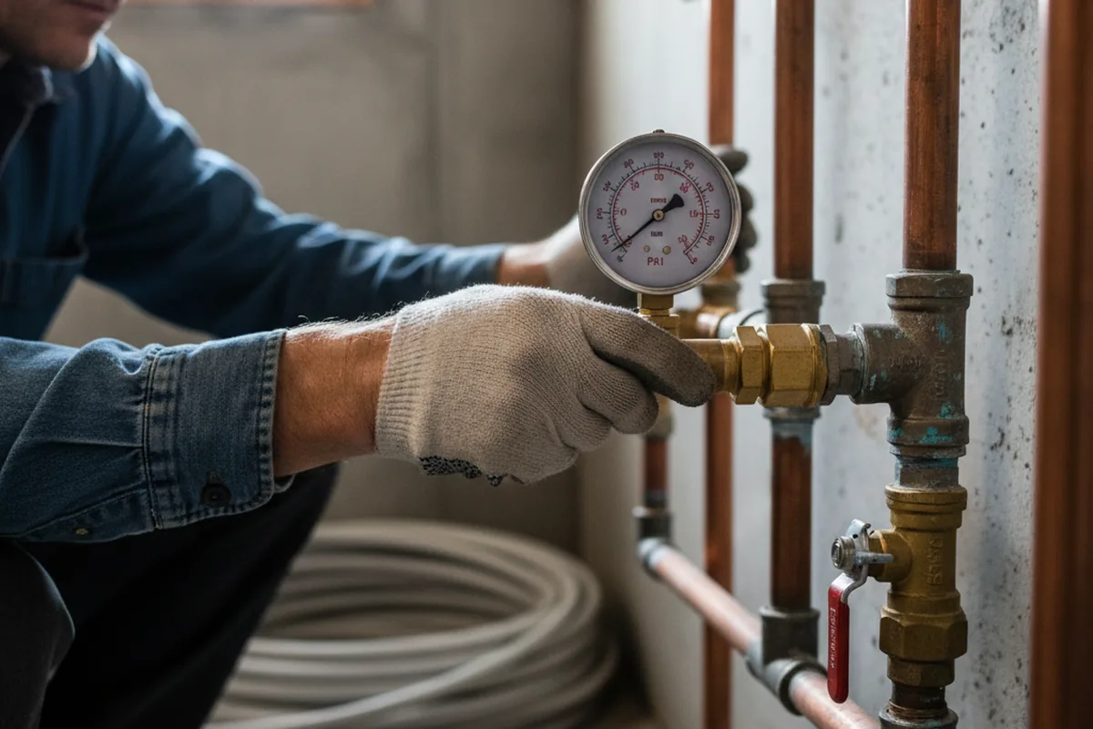 Pressure testing a repaired line during Water Line Repair in Keansburg